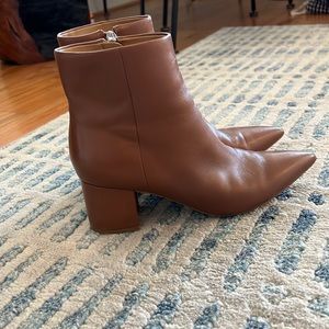 Marc Fisher Jarlie Brown Leather Boot in Good Condition